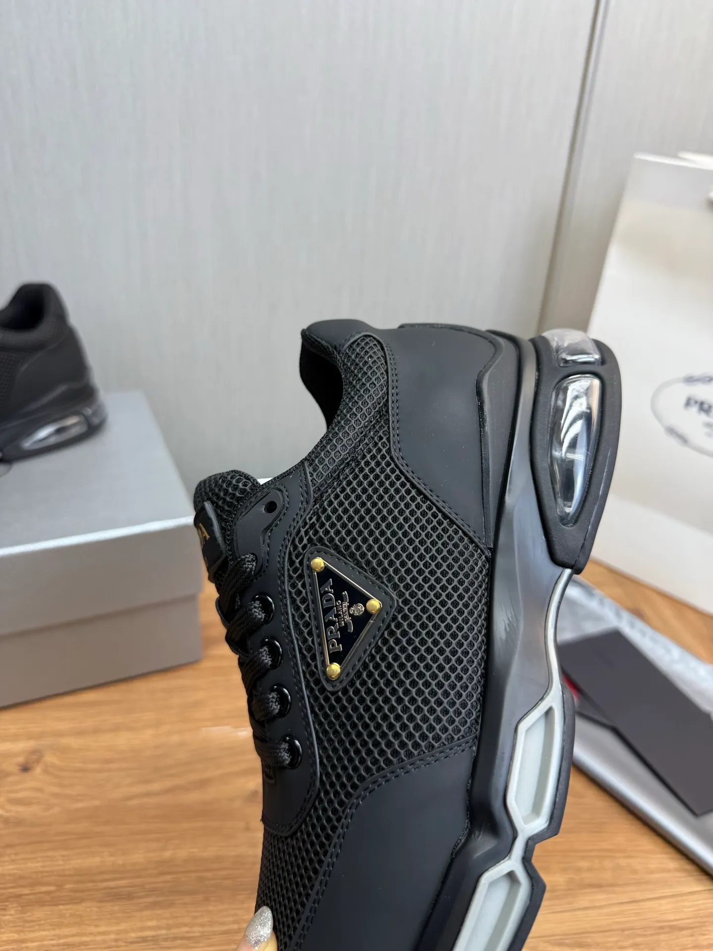 Men's shoes 💰640💰 [PRADA] Men's shoes are popular in the counter, high-quality shipments ✔️Official website synchronization, original cowhide with mesh surface + cowhide lining, 1⃣️:1⃣️reproduction, original air cushion original bottom, 38-45 (customized at 45)